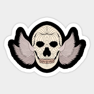 Wing Ear Skull Sticker